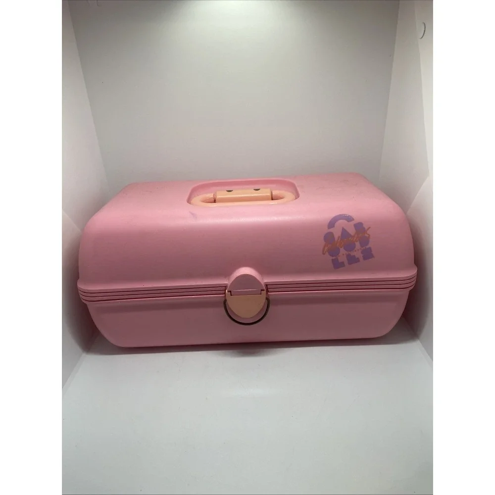 Vintage Pink Caboodles Makeup Jewelry Carrying Case #2425 Jewelry Organizer
